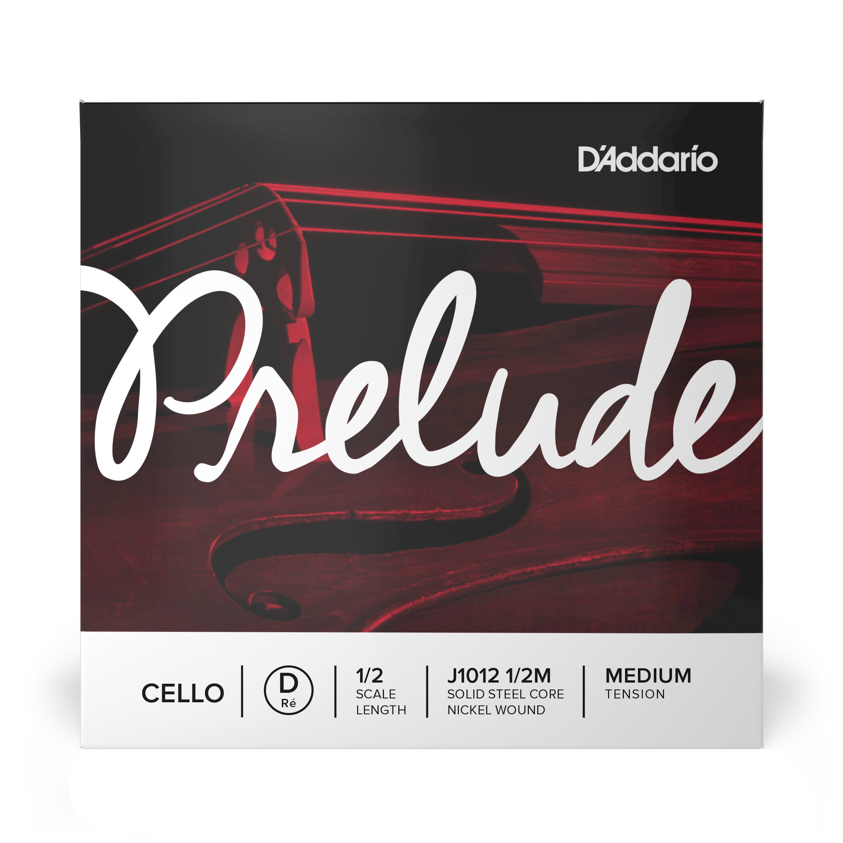 Daddario orchestral it J1012 1/2m corda singola re d'addario prelude per violoncello, scala 1/2, tensione media